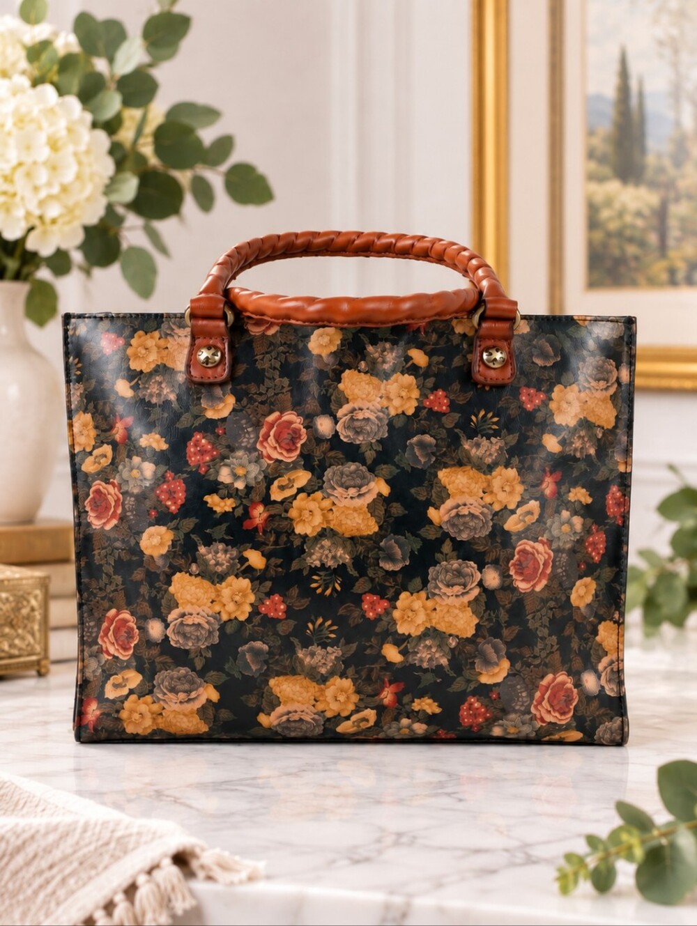 Patricia Nash Floral Leather Tote Bag